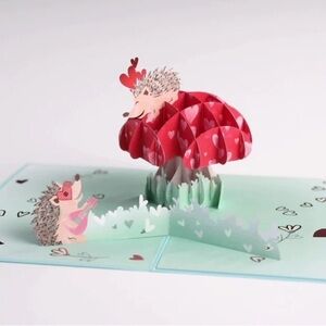 Hedgehogs in Love Pop-Up Card, NWT